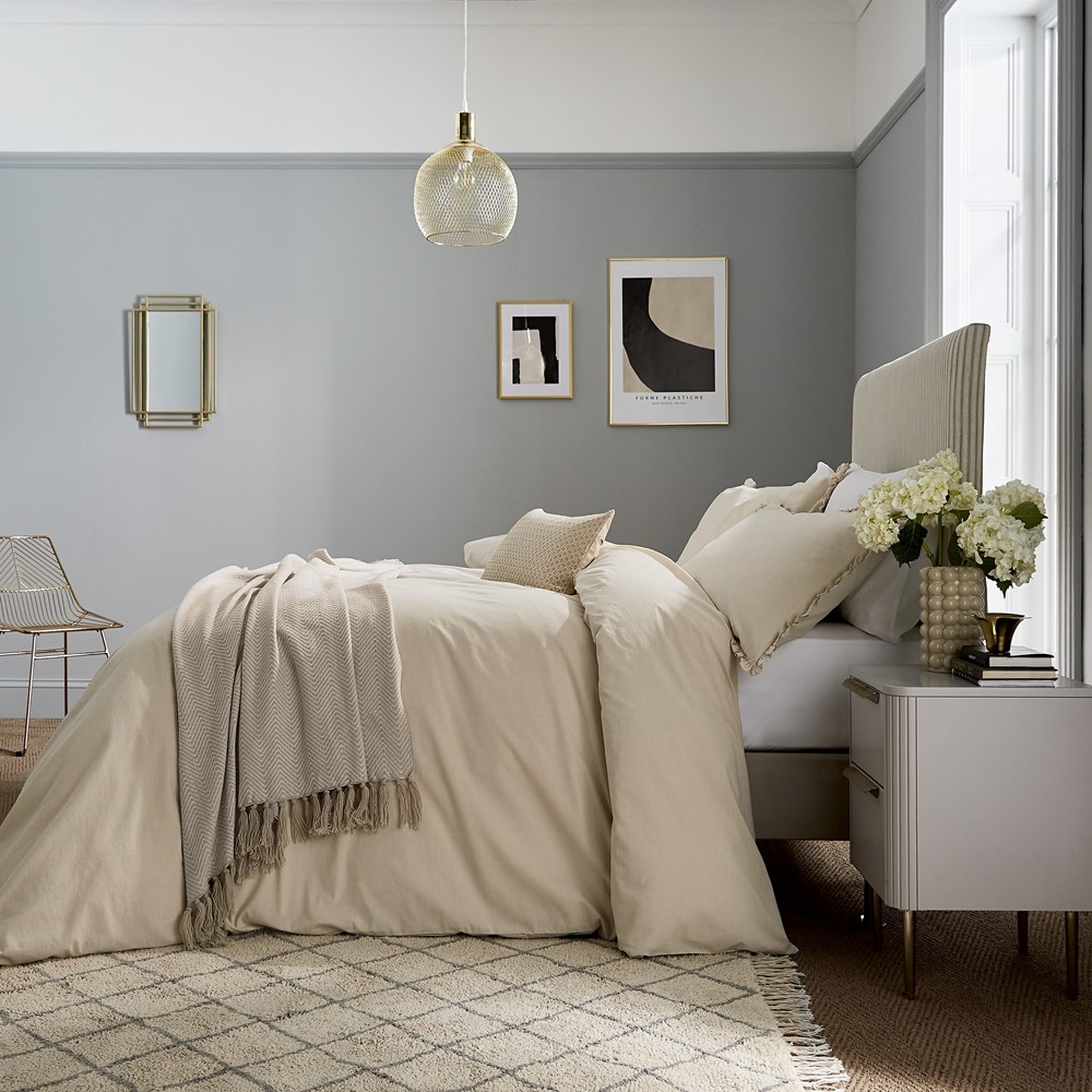 Serenity Frill Bedding by Katie Piper in Linen